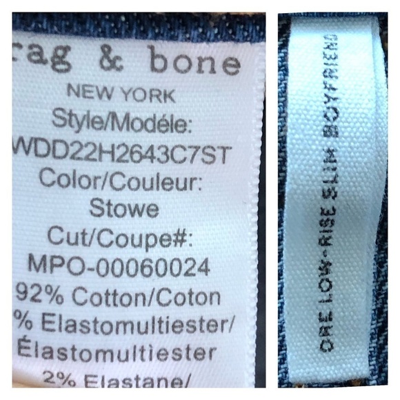 Rag and Bone Dre Low-rise Slim Boyfriend Jeans • Stowe Size 32 - Picture 7 of 8